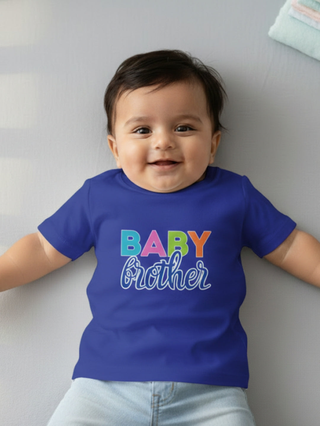 Baby Brother Typography Cotton T-Shirt for Kids