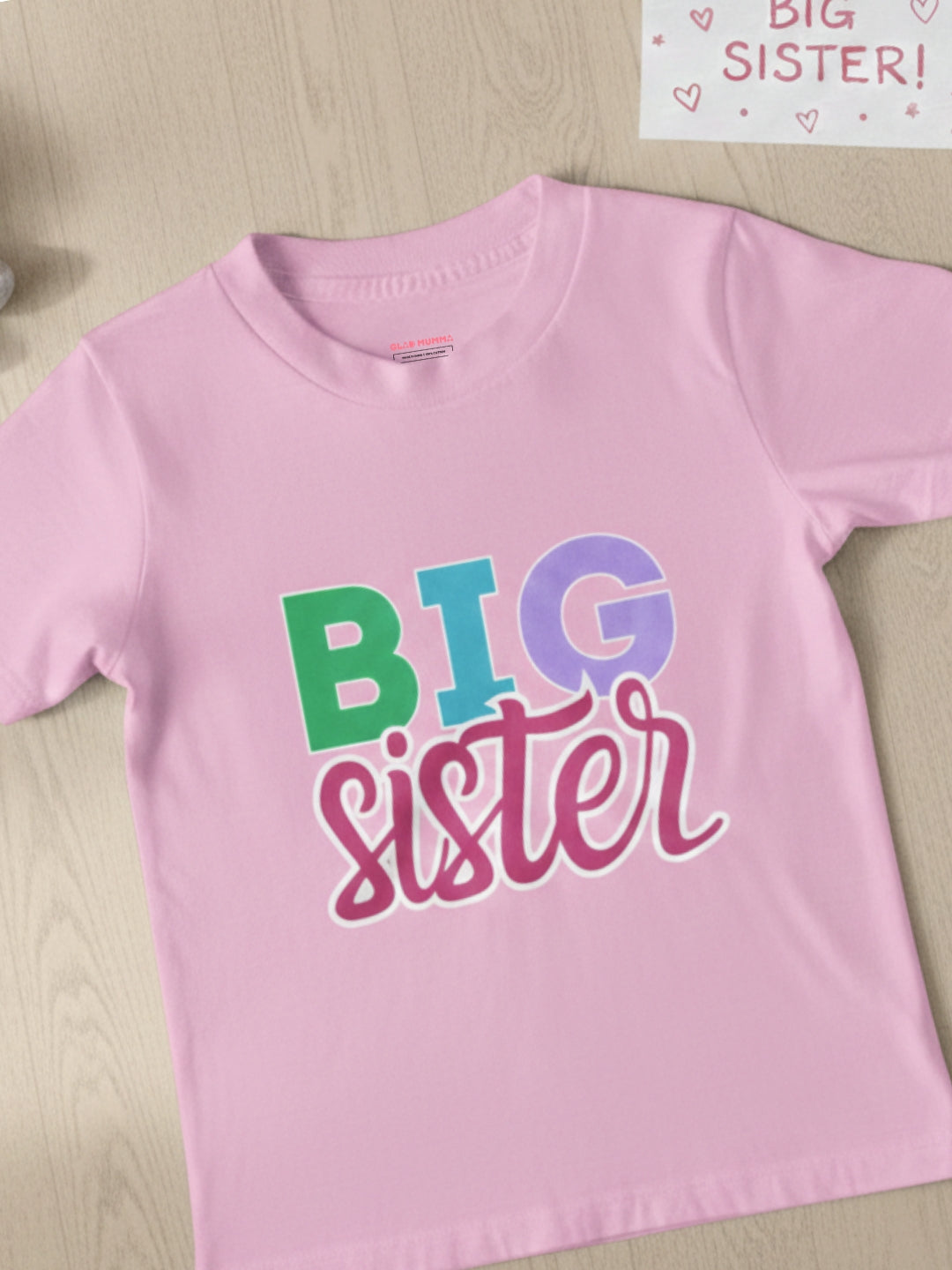 Big Sister Typography Cotton T-Shirt for Kids