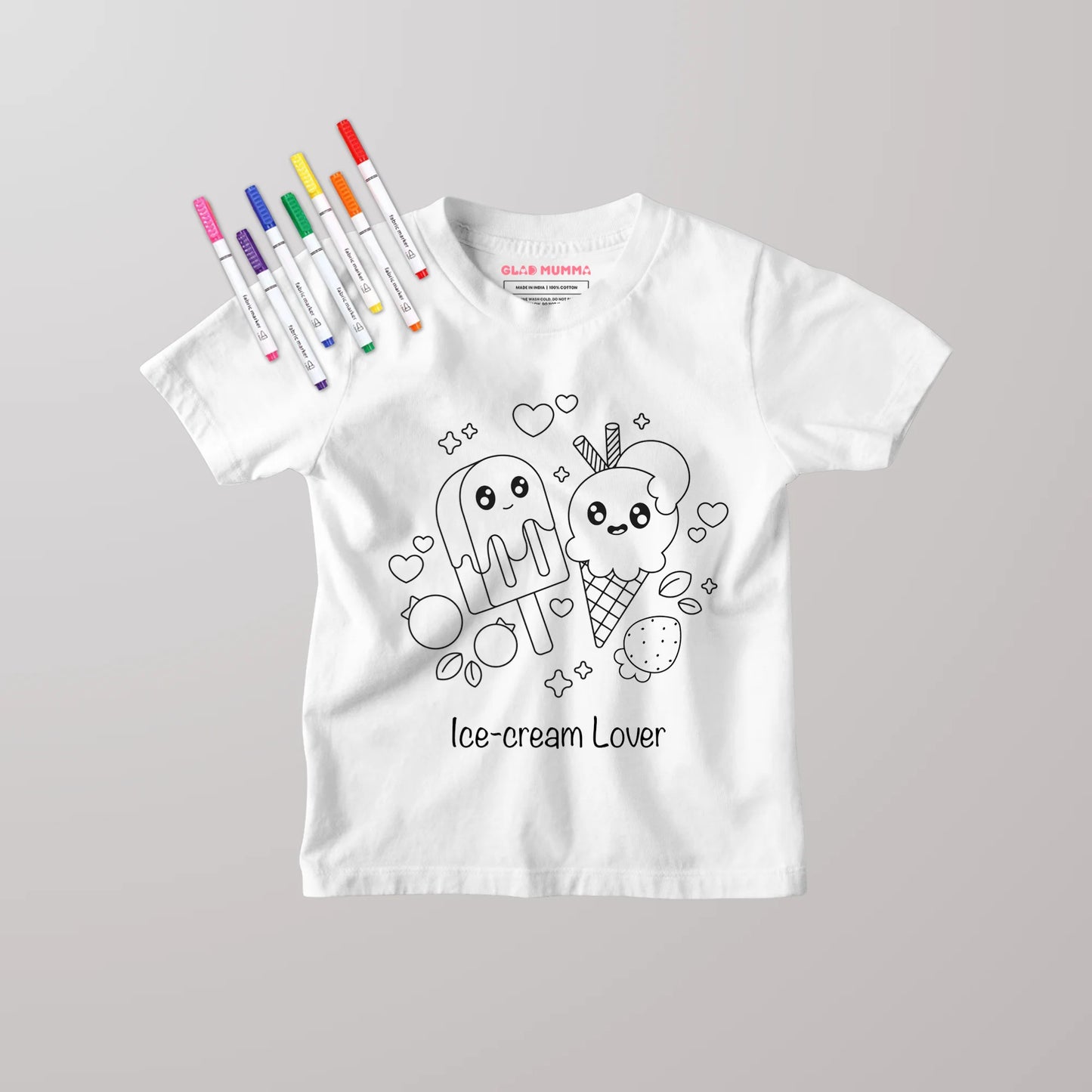 Ice-cream Lover Colouring T-Shirt - Kids Tshirt