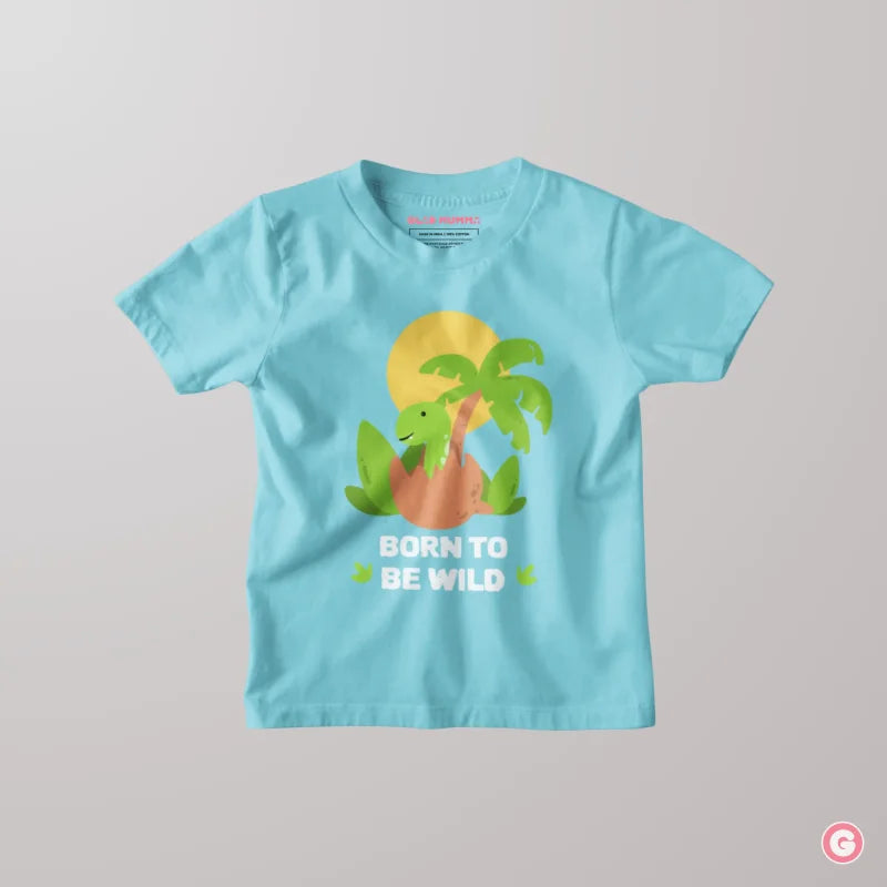 Born To Be Wild Cotton T-Shirt for Kids - Tshirt