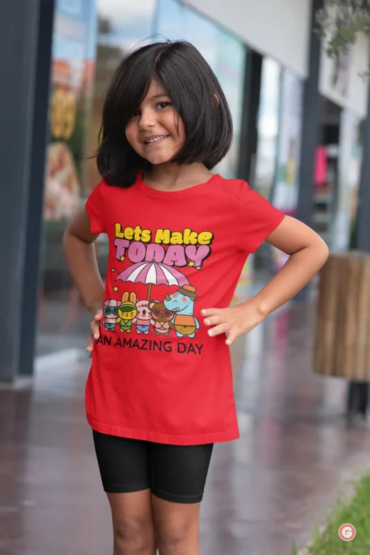 Lets Make Today An Amazing Day Kids Cotton T-shirt - Tshirt
