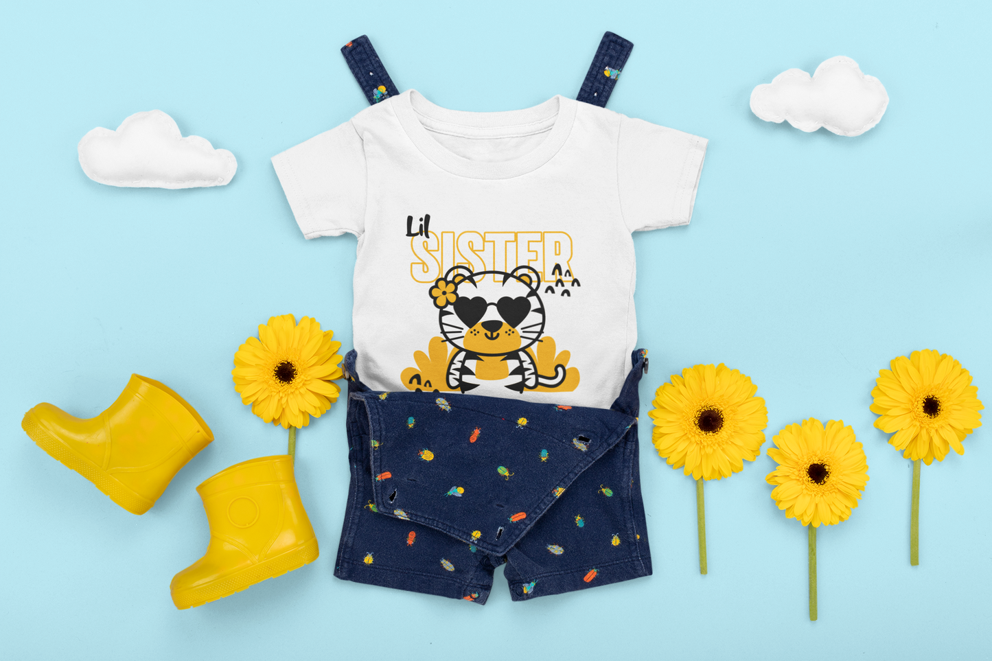 Little Sister T-Shirt for Girls | 100% Cotton Kids Tee