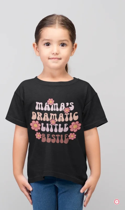 Mama’s Dramatic Little Bestie Kids Graphic Cotton T-Shirt - Tshirt