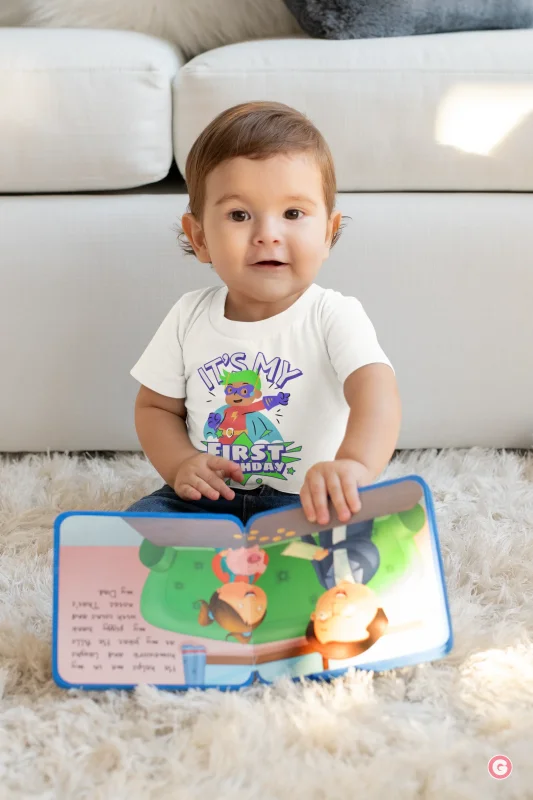 Super Boy First Birthday Cotton T-Shirt for Kids - Tshirt