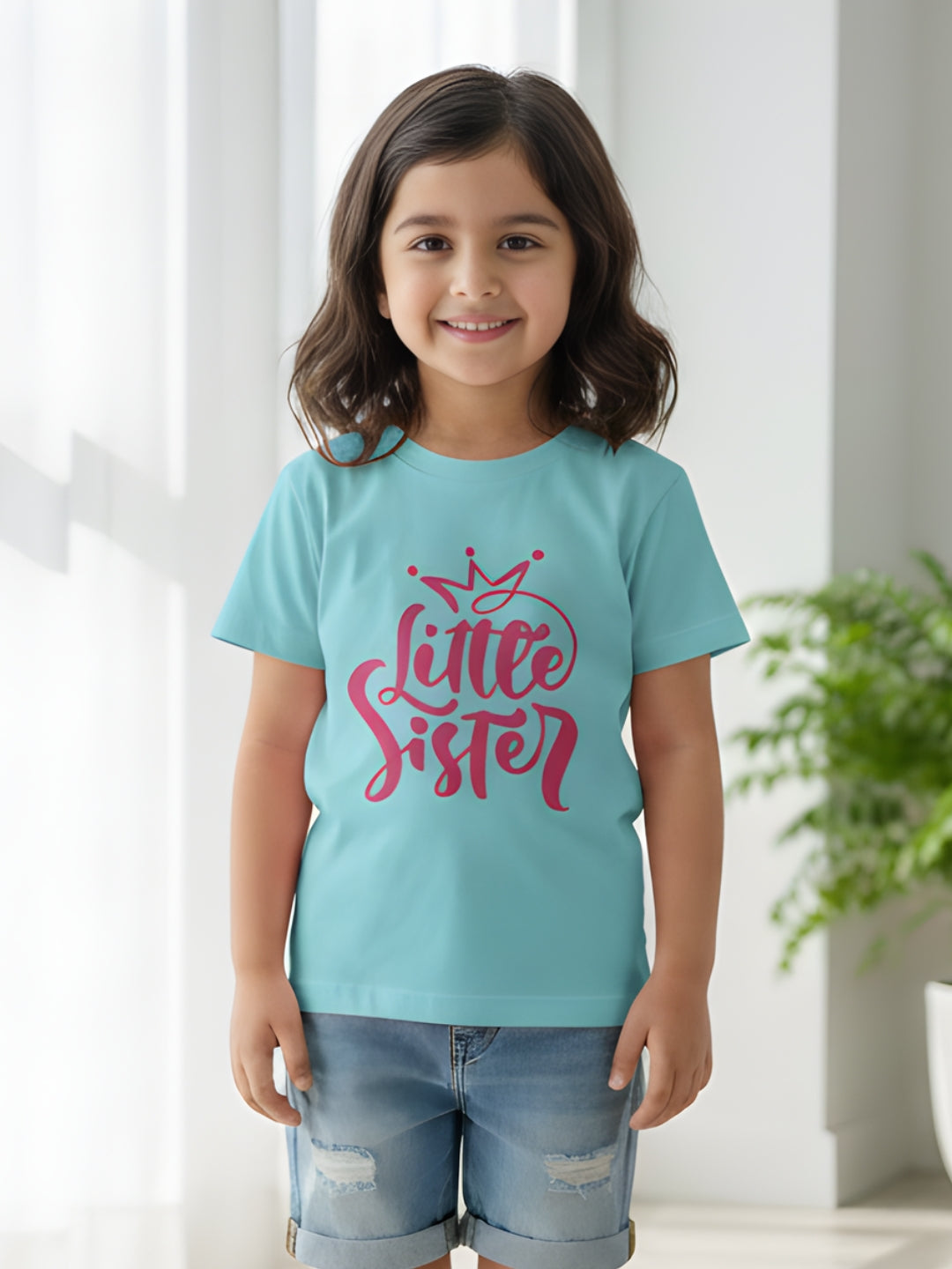 Little Sister Crown Kids Cotton T-Shirt