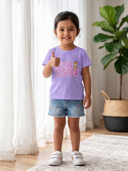 Little Sister Giraffe Print Kids T-shirt