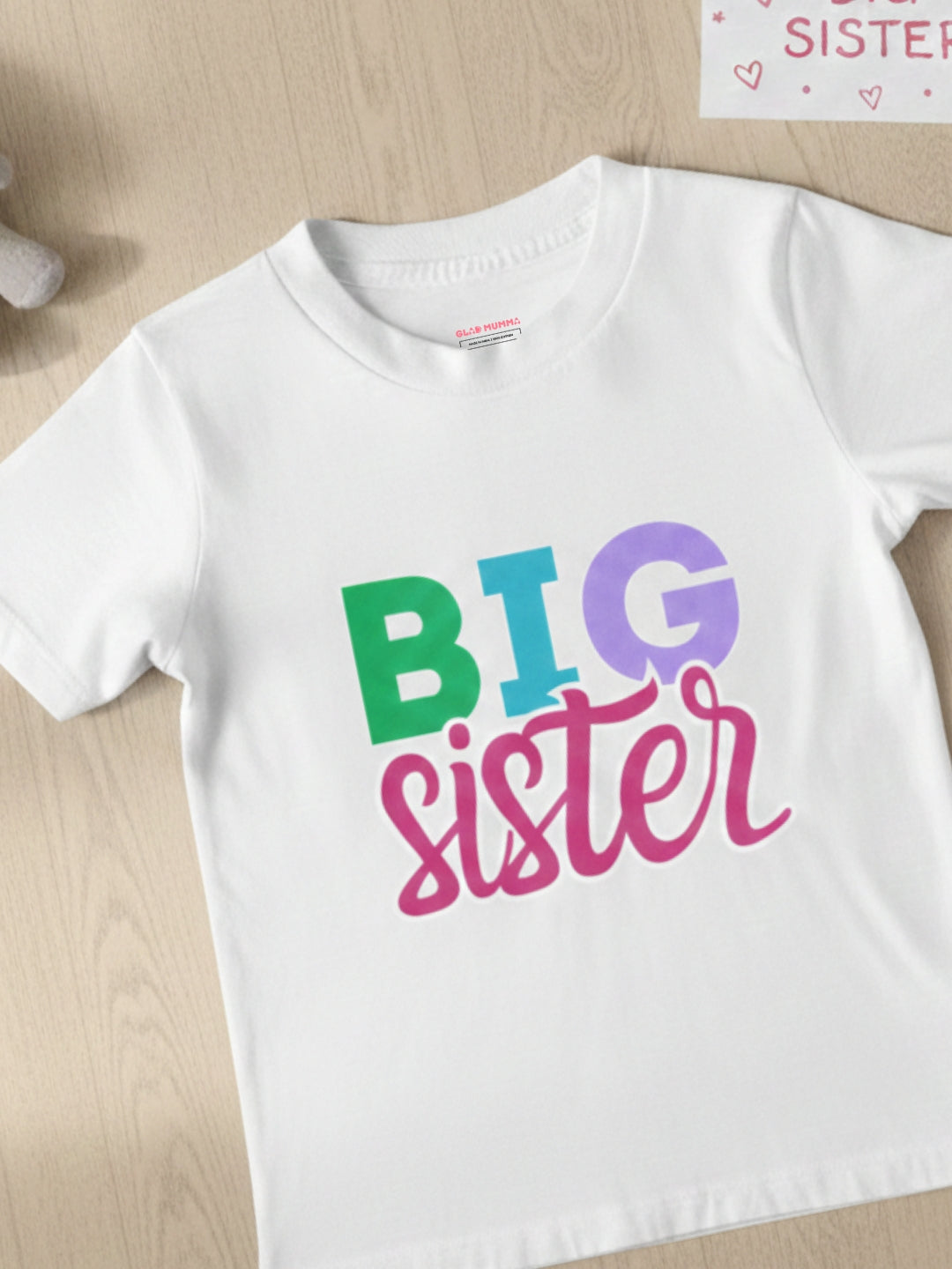 Big Sister Typography Cotton T-Shirt for Kids