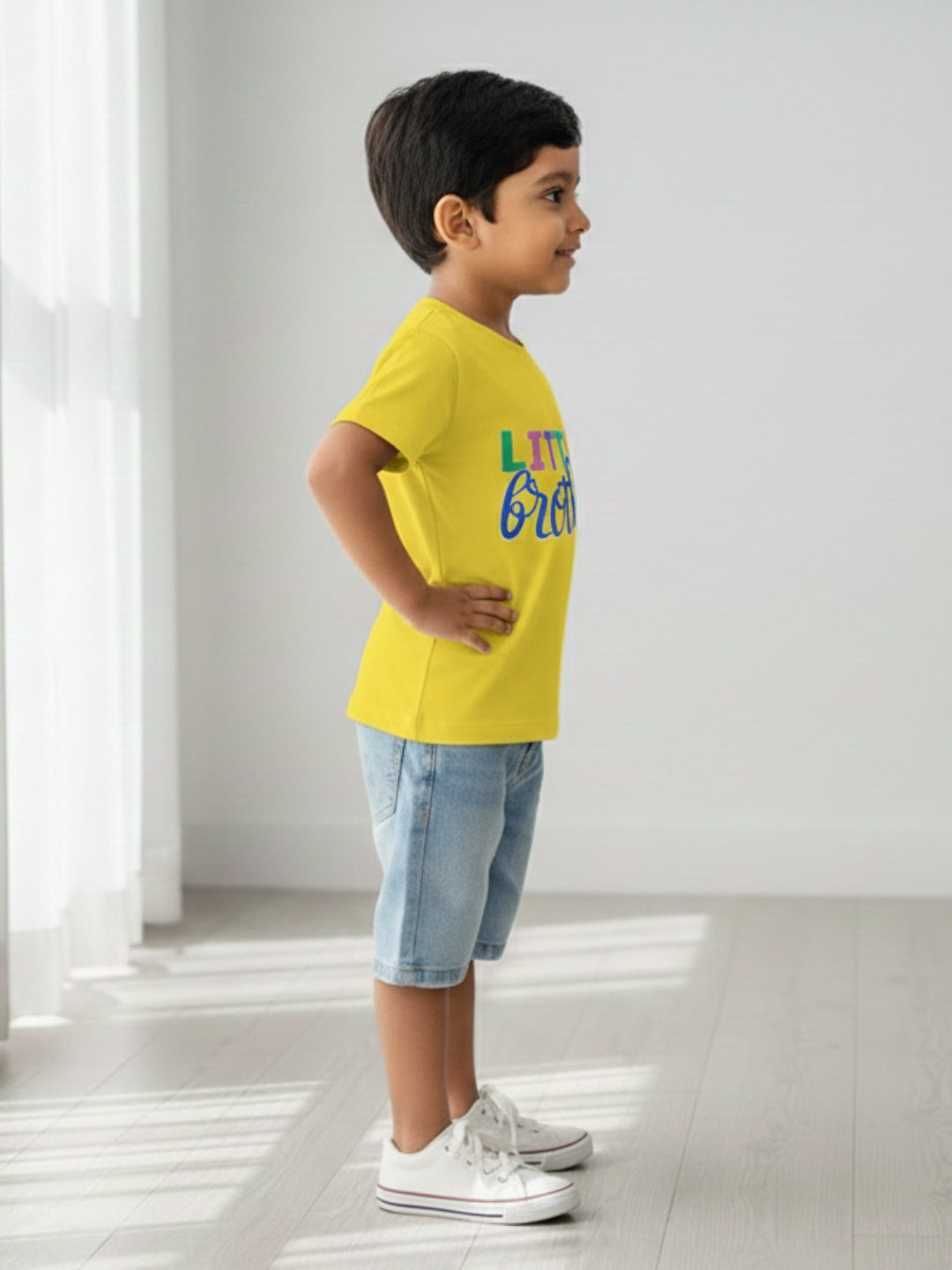 Little Brother Cotton T-Shirt for Kids Boys