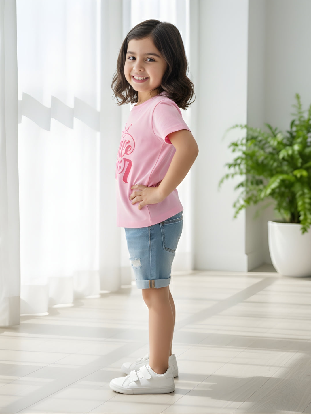 Little Sister Crown Kids Cotton T-Shirt