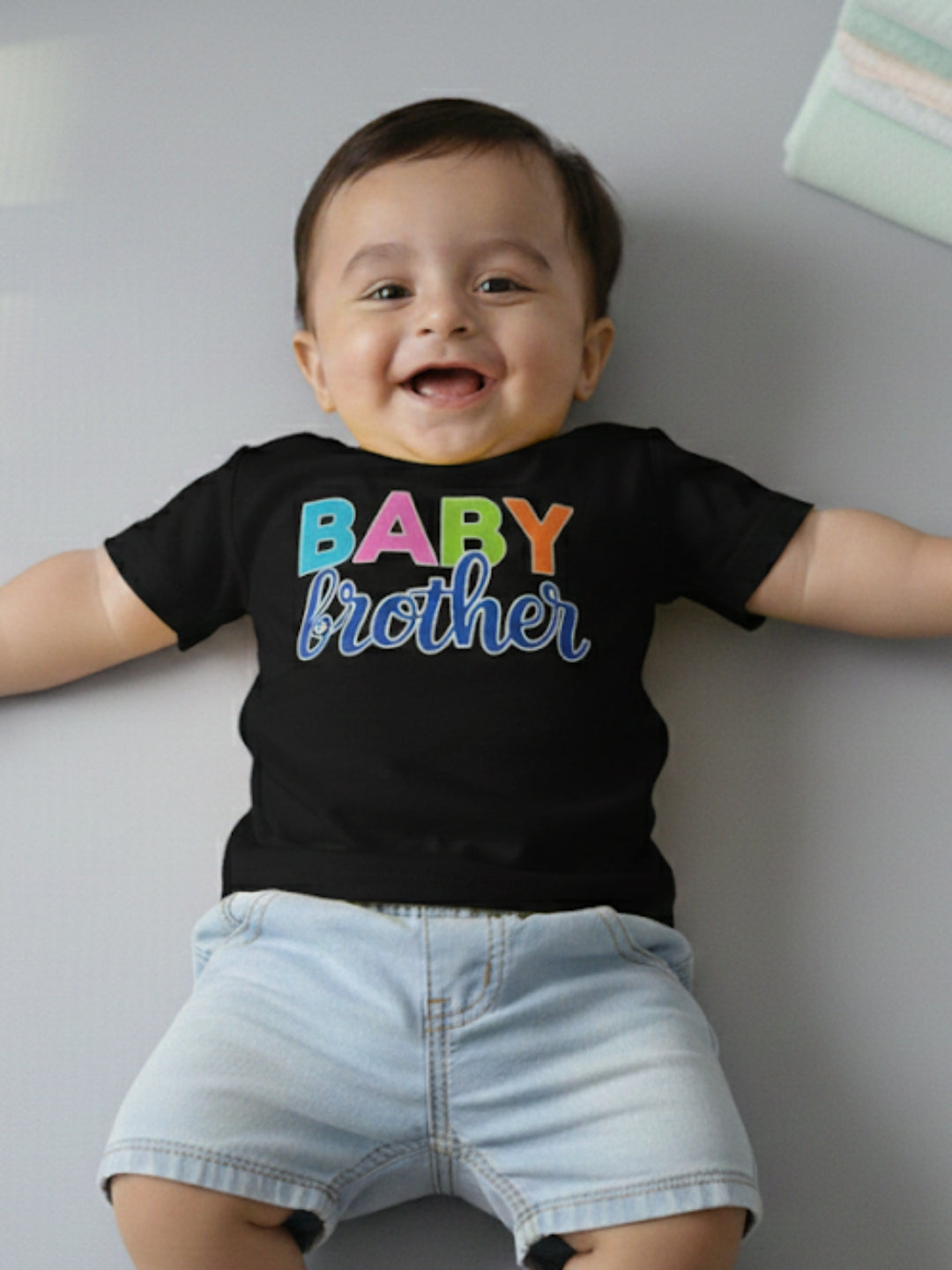 Baby Brother Typography Cotton T-Shirt for Kids
