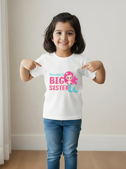Promoted to Big Sister Mermaid Kids Cotton T-shirt