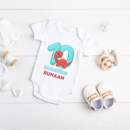 Monthly Birthday Dino Customised Baby Onesies