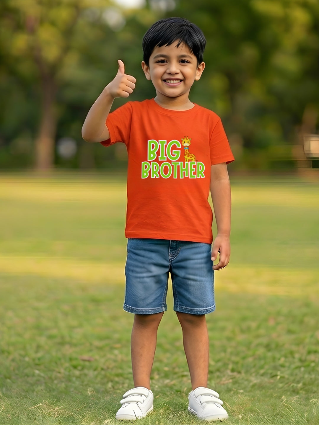 Big Brother Giraffe Kids Cotton T-shirt