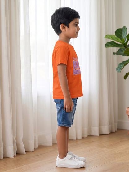 Promoted to Big Brother Astronaut Cotton T-Shirt for Kids