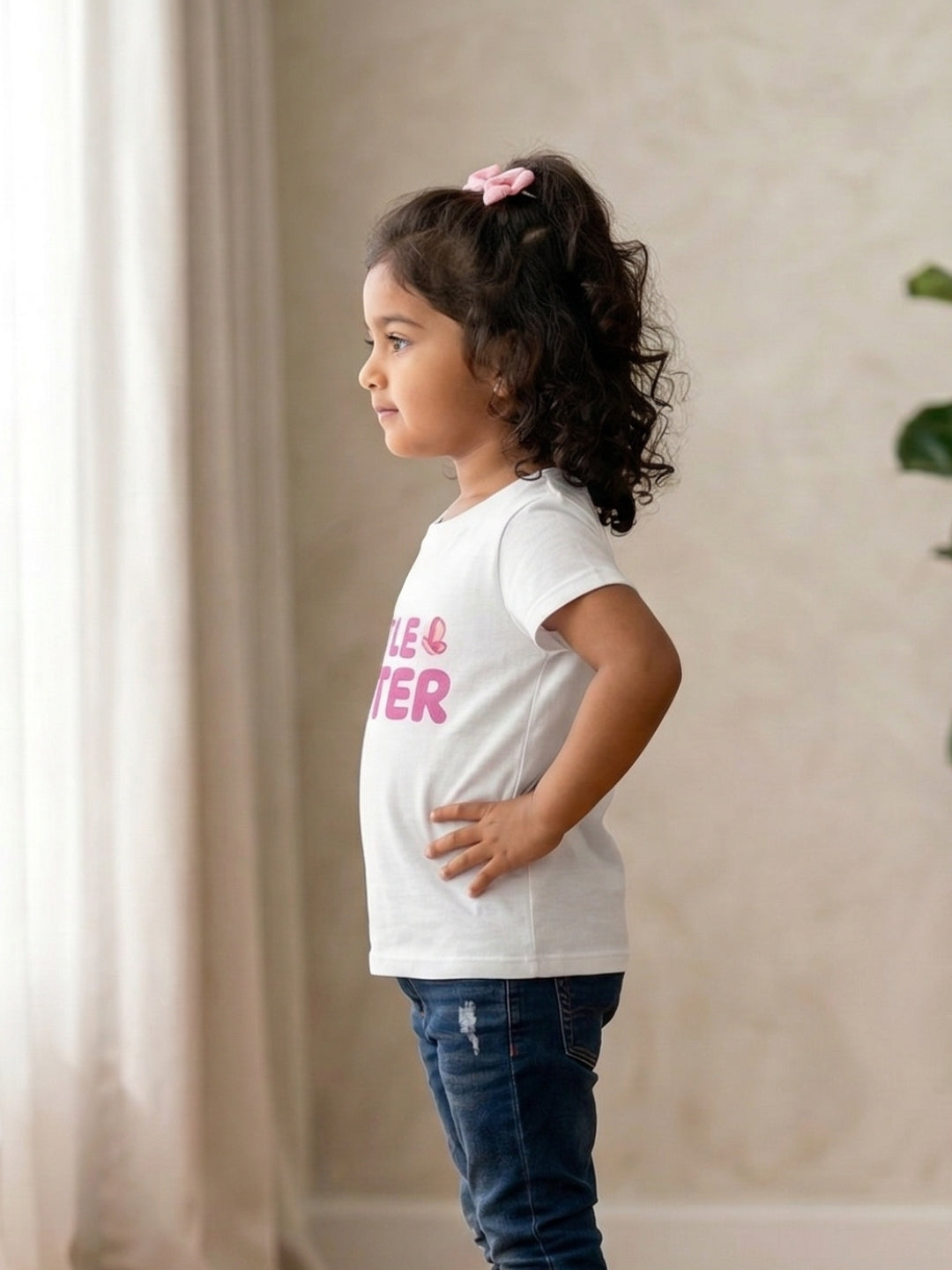 Little Sister Butterfly Kids Cotton T-shirt