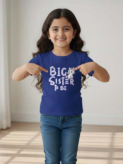 Big Sister To Be Unicorn Kids Cotton T-shirt 🦄