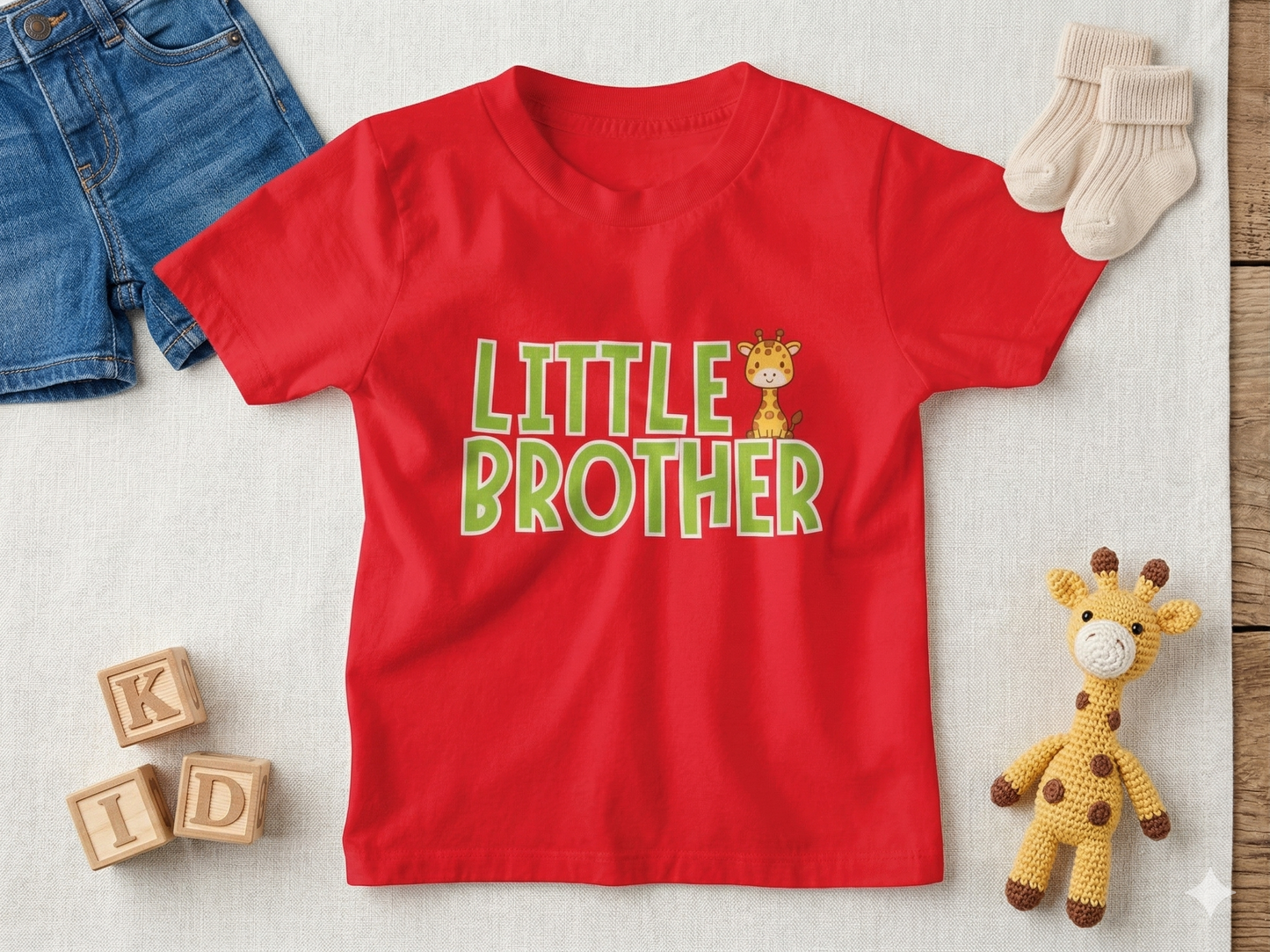 Little Brother Giraffe Kids Cotton T-shirt