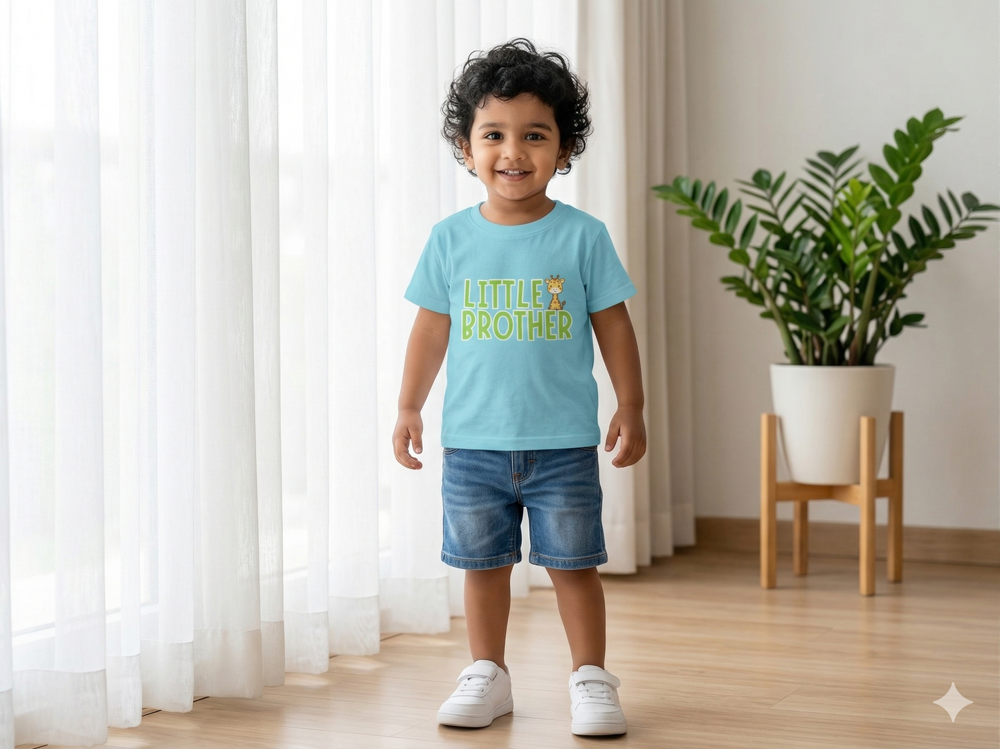 Little Brother Giraffe Kids Cotton T-shirt