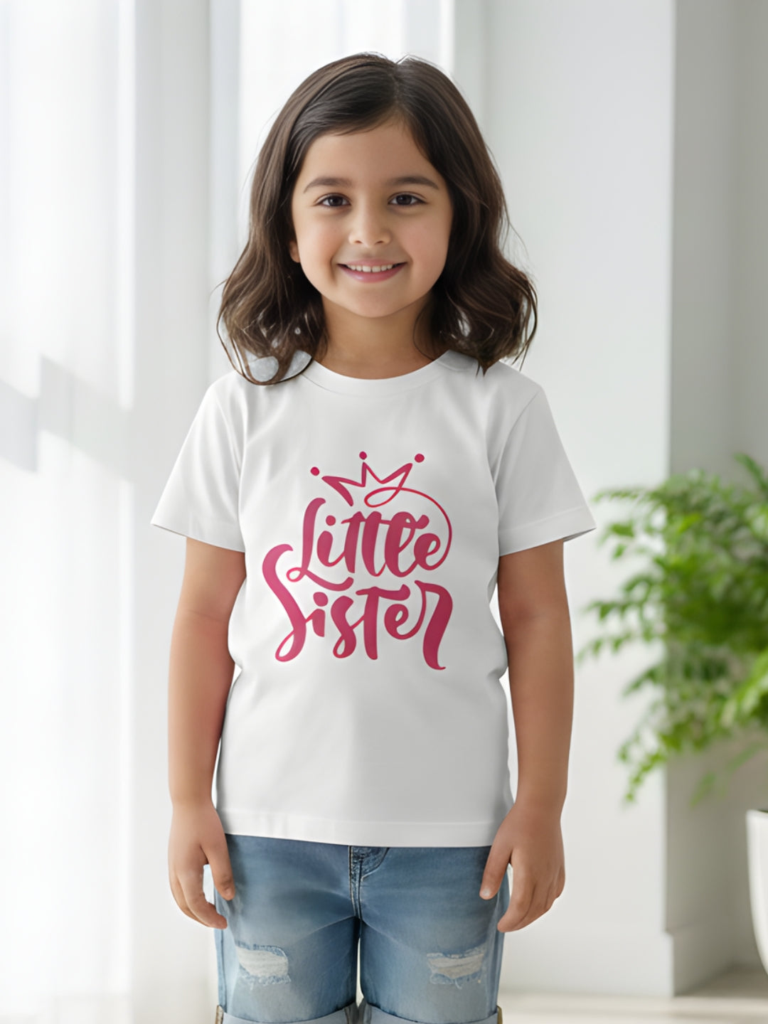 Little Sister Crown Kids Cotton T-Shirt