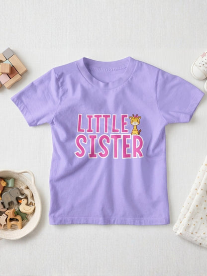 Little Sister Giraffe Print Kids T-shirt