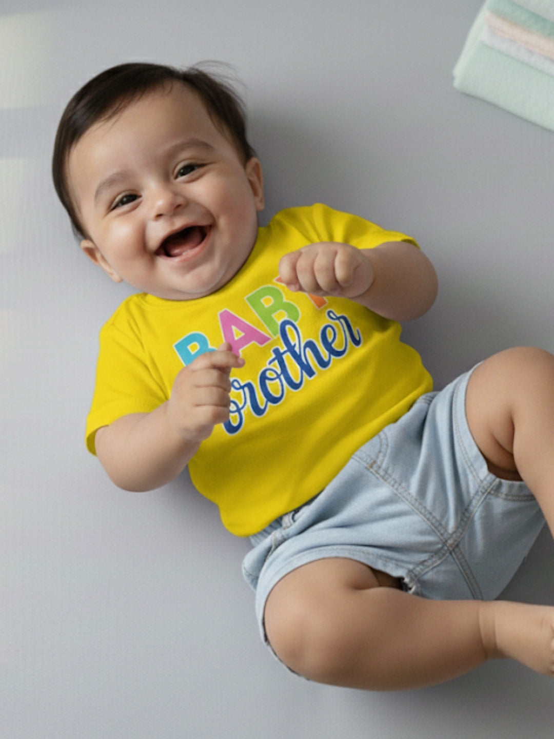 Baby Brother Typography Cotton T-Shirt for Kids