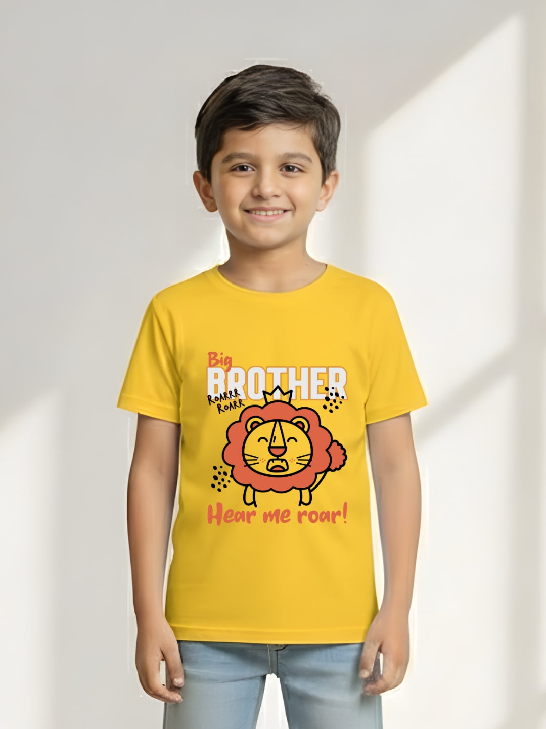 Big Brother Kids Cotton T-Shirt: Lion Design