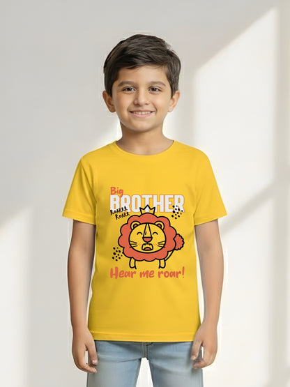 Big Brother Kids Cotton T-Shirt: Lion Design
