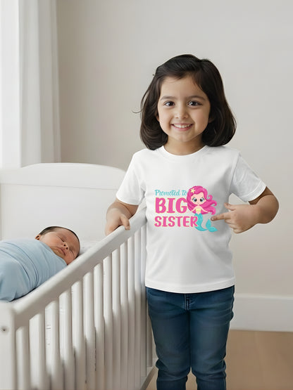 Promoted to Big Sister Mermaid Kids Cotton T-shirt
