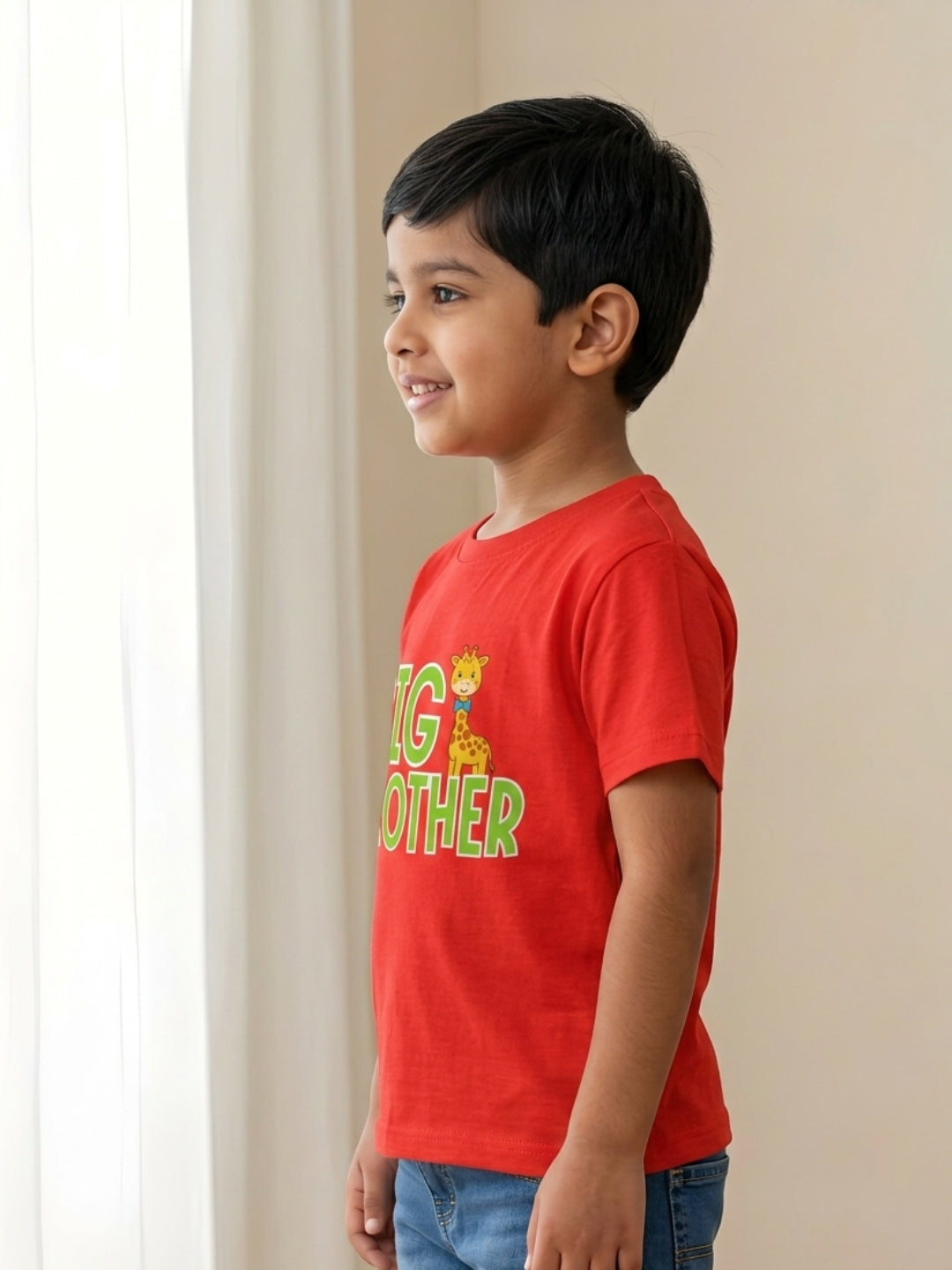 Big Brother Giraffe Kids Cotton T-shirt