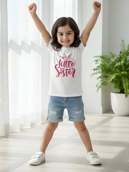 Little Sister Crown Kids Cotton T-Shirt