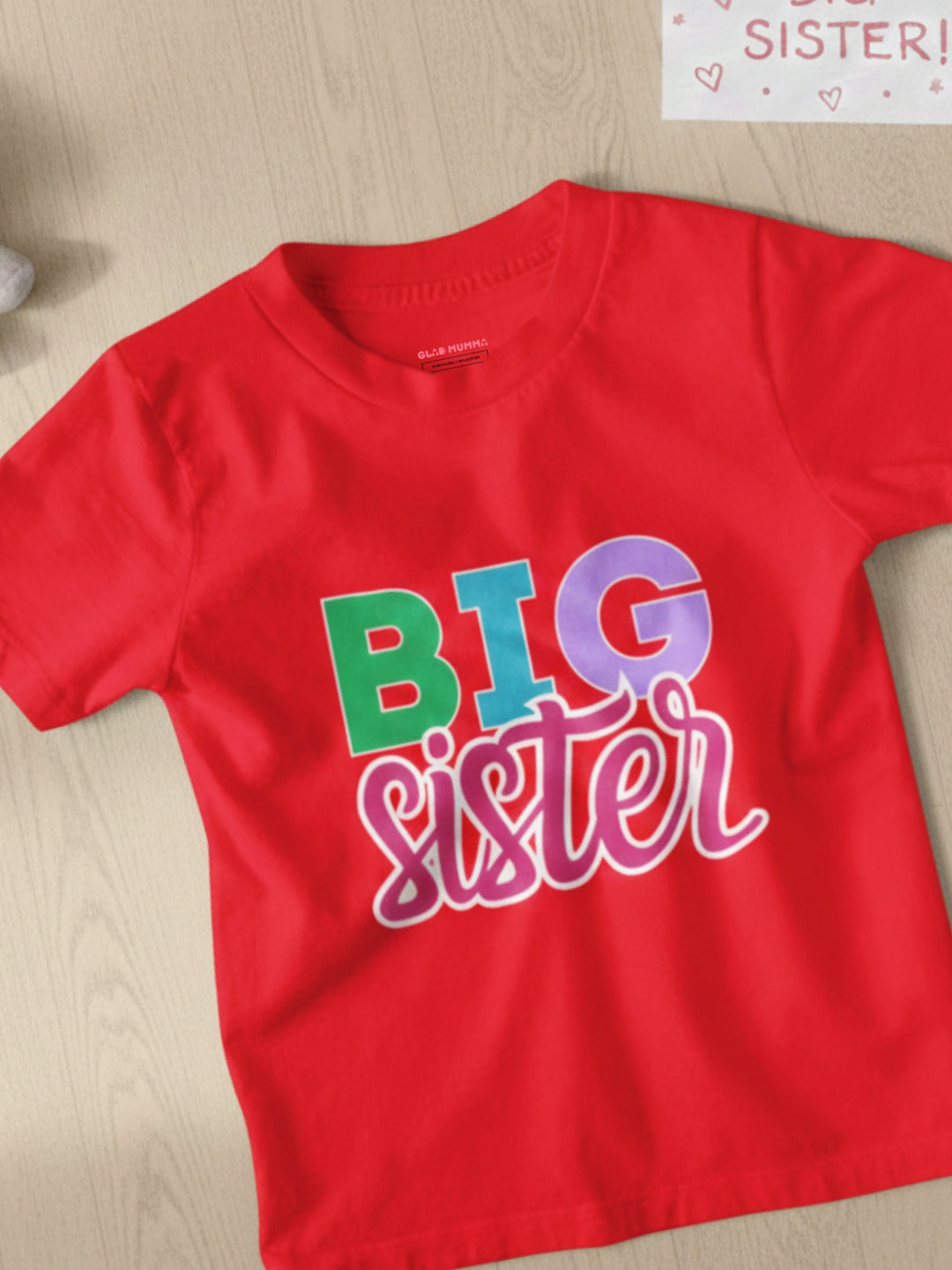 Big Sister Typography Cotton T-Shirt for Kids