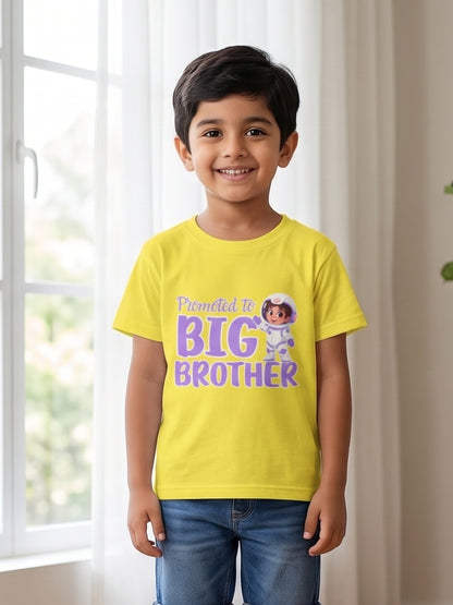 Promoted to Big Brother Astronaut Cotton T-Shirt for Kids