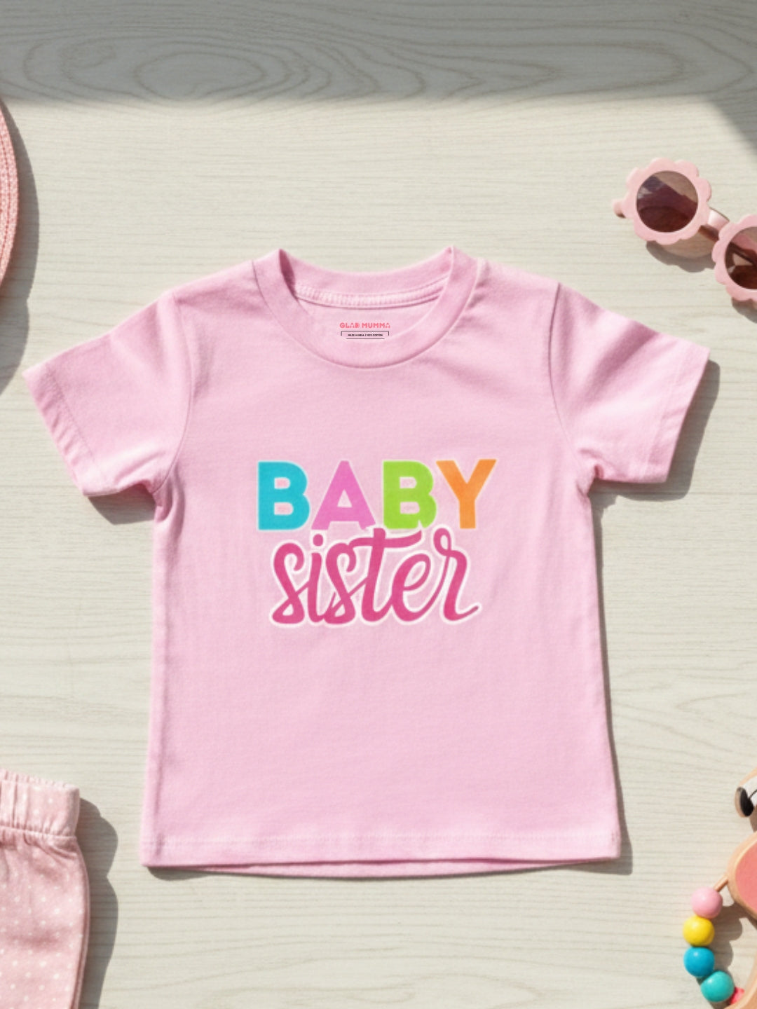Baby Sister Typography Cotton T-Shirt for Kids