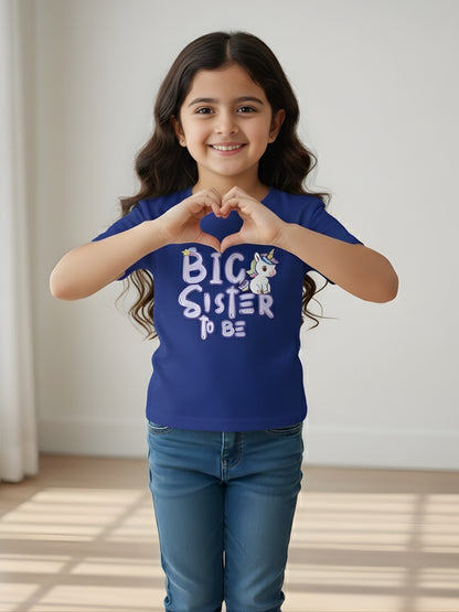 Big Sister To Be Unicorn Kids Cotton T-shirt 🦄
