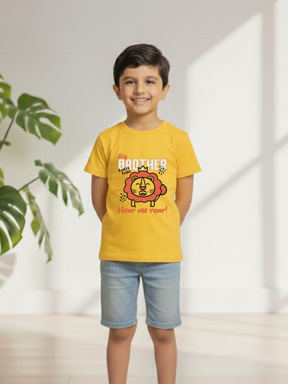 Big Brother Kids Cotton T-Shirt: Lion Design