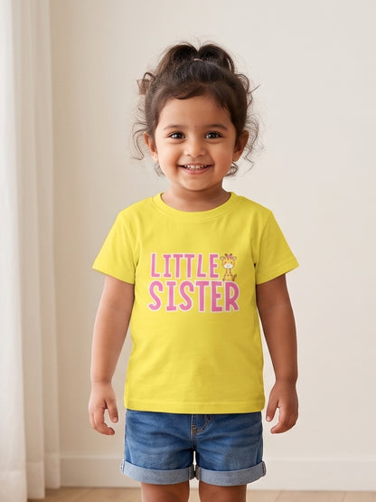 Little Sister Giraffe Print Kids T-shirt