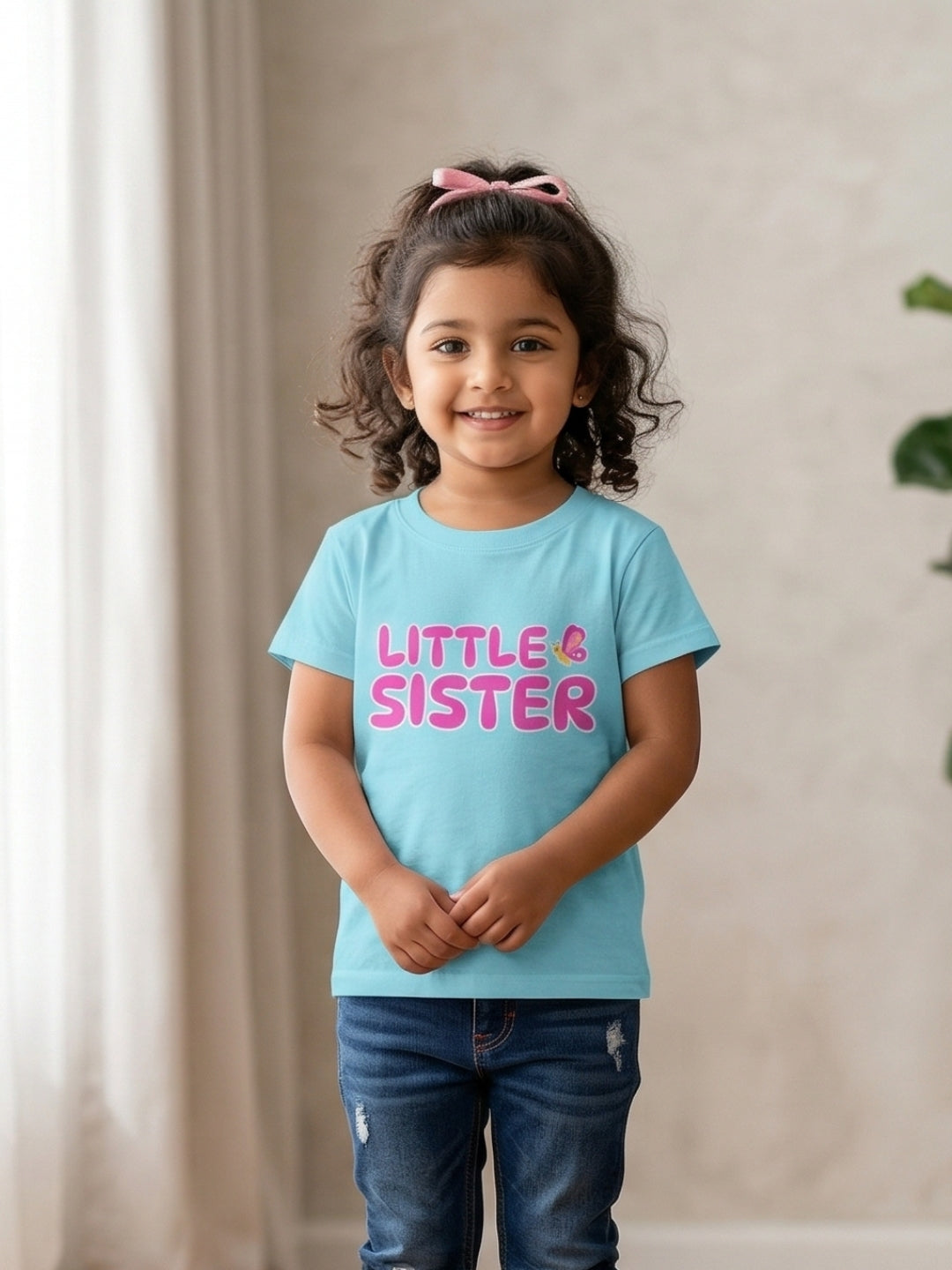 Little Sister Butterfly Kids Cotton T-shirt
