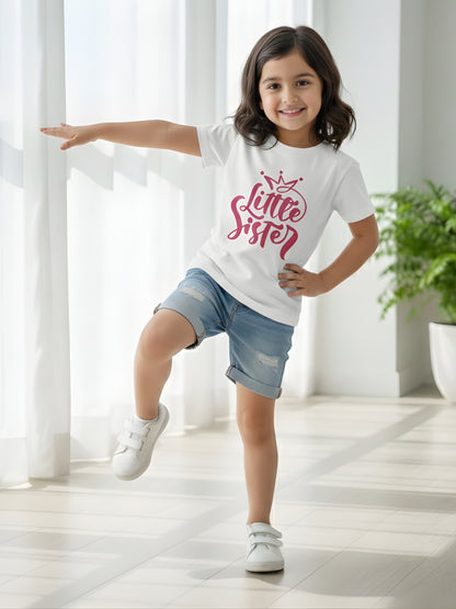 Little Sister Crown Kids Cotton T-Shirt