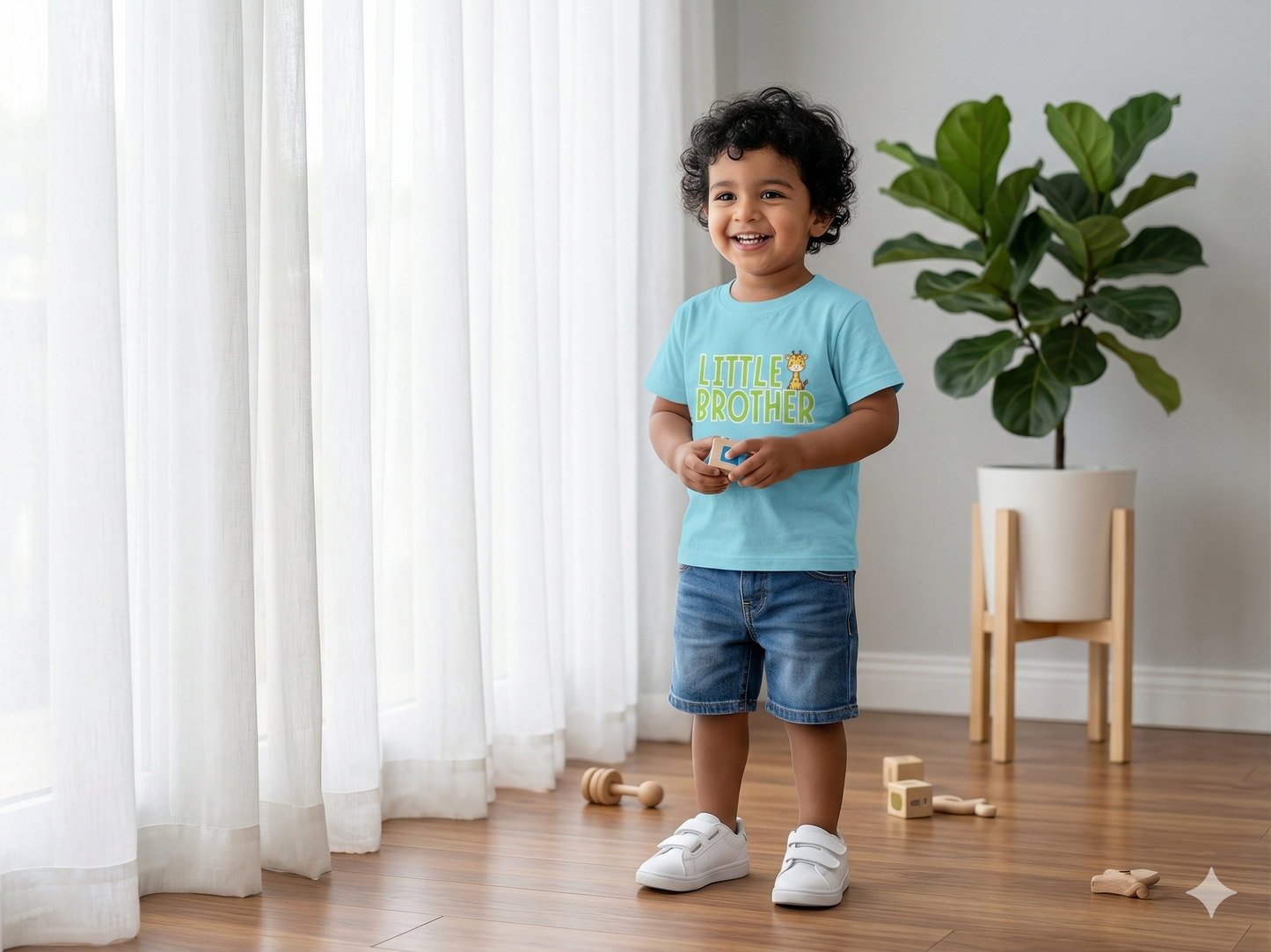 Little Brother Giraffe Kids Cotton T-shirt