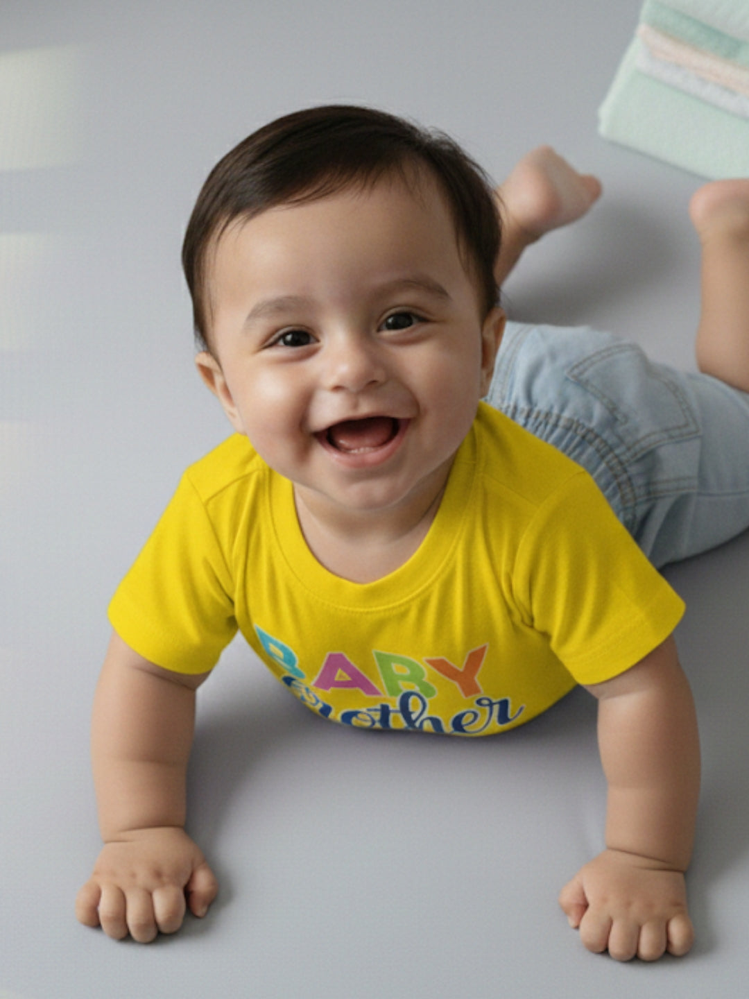 Baby Brother Typography Cotton T-Shirt for Kids