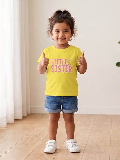 Little Sister Giraffe Print Kids T-shirt