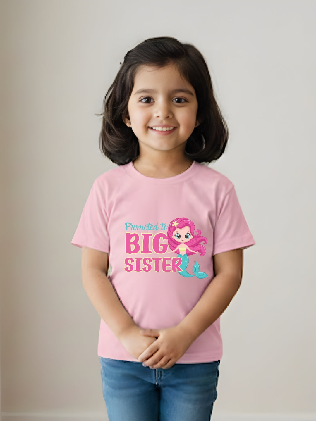 Promoted to Big Sister Mermaid Kids Cotton T-shirt
