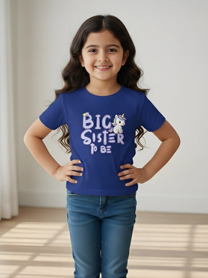Big Sister To Be Unicorn Kids Cotton T-shirt 🦄