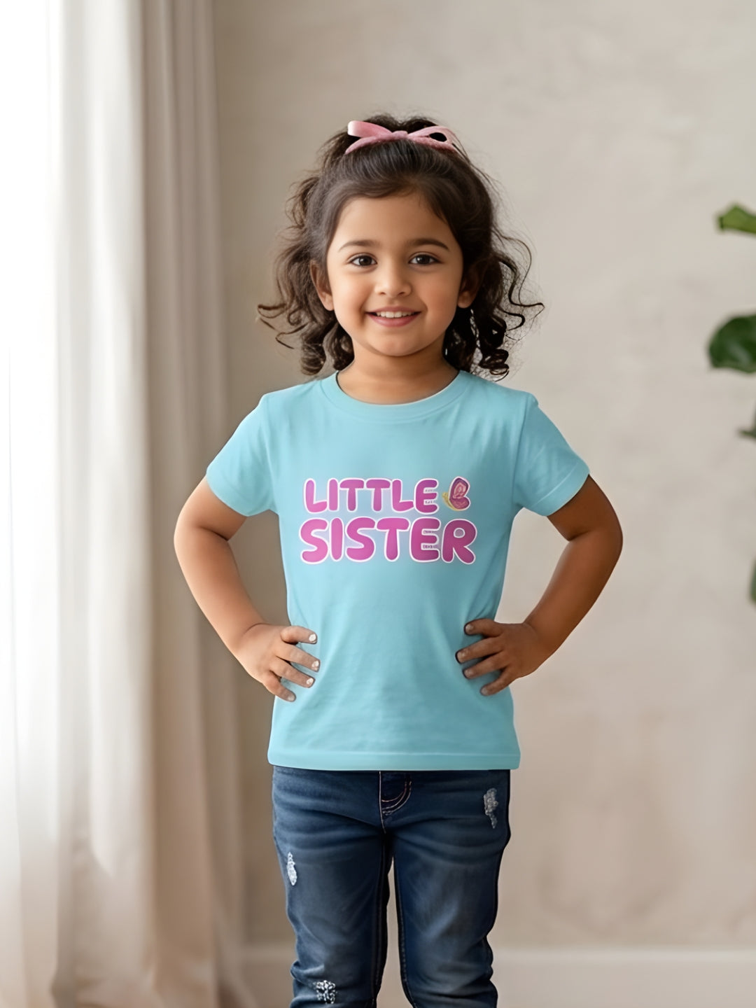 Little Sister Butterfly Kids Cotton T-shirt
