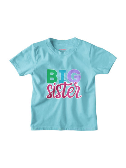 Big Sister Typography Cotton T-Shirt for Kids