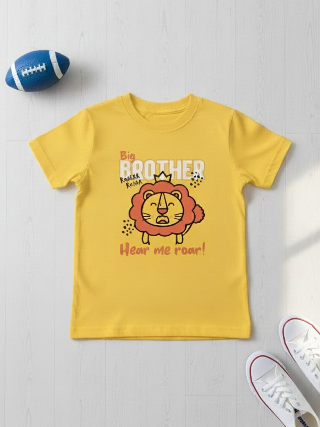 Big Brother Kids Cotton T-Shirt: Lion Design