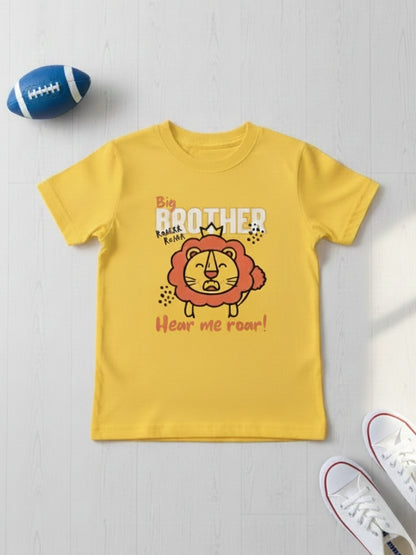 Big Brother Kids Cotton T-Shirt: Lion Design