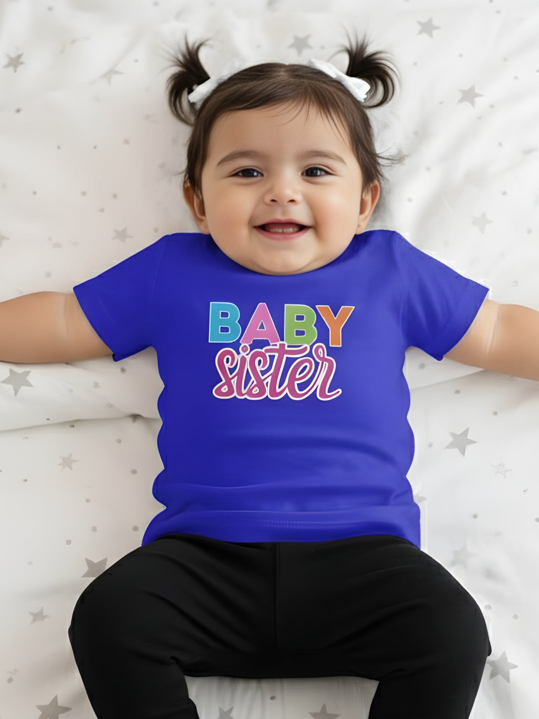 Baby Sister Typography Cotton T-Shirt for Kids
