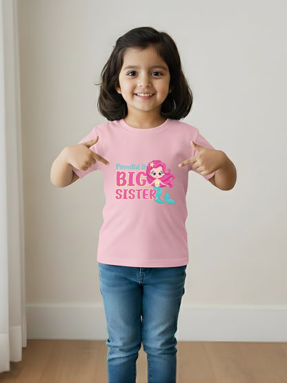 Promoted to Big Sister Mermaid Kids Cotton T-shirt