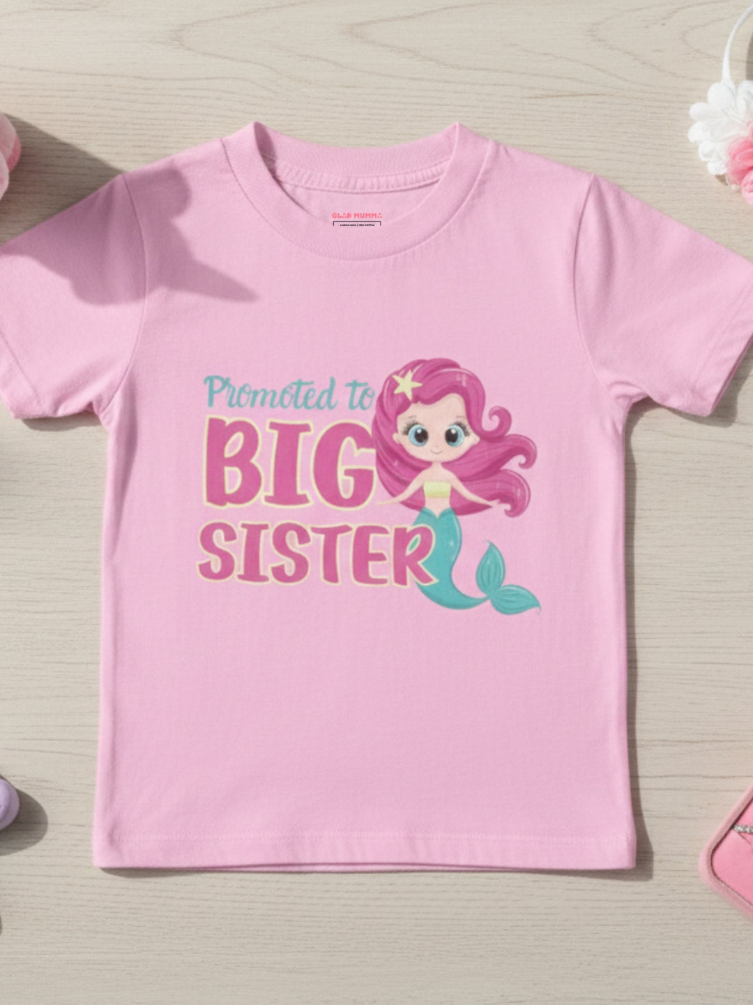 Promoted to Big Sister Mermaid Kids Cotton T-shirt